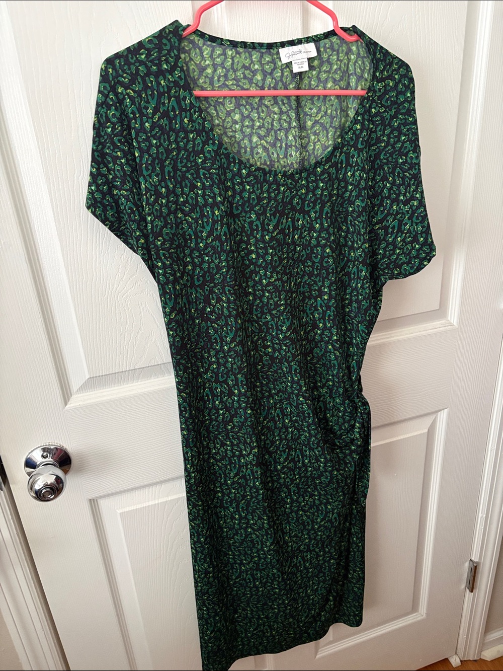 Women’s Green Patterned Scoop Neck Dress Jacklin Smith XL